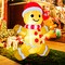 GOOSH 5.2FT Gingerbread Man Inflatable with Santa Hat and LED Lights for Christmas Décor